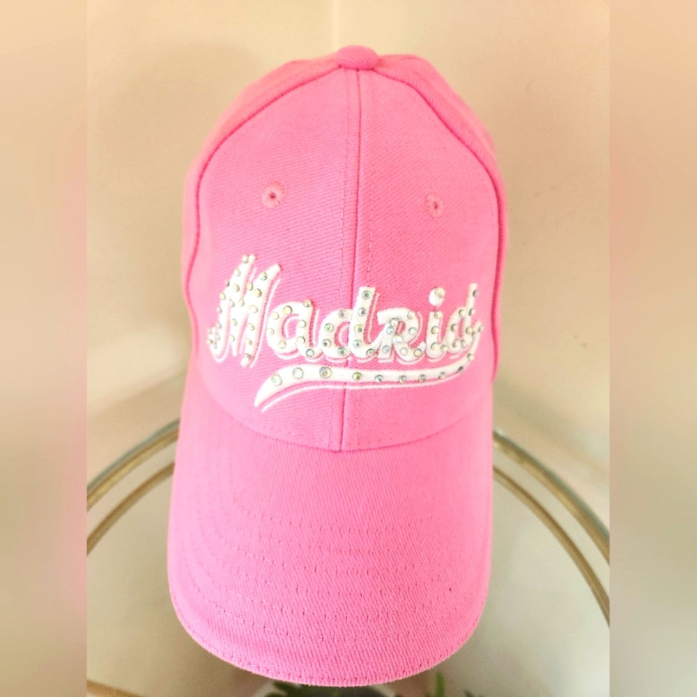 PINK and WHITE Bling Baseball Cap Hat MADRID OSFM NWT